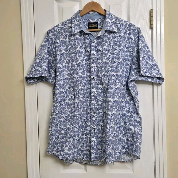 Daniel Cremieux Other - Cremieux Premium Denim Paisley Button Up Shirt White Blue Coastal Men XL